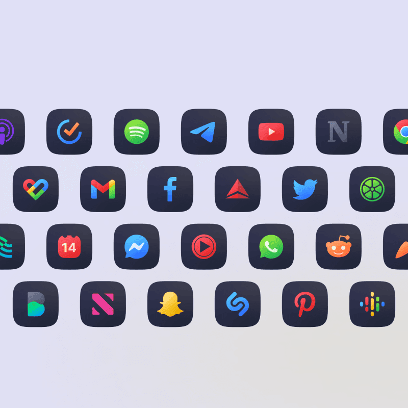 Ares Dark icon pack preview