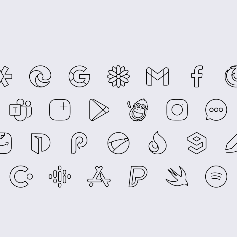 Vera Outline Black icon pack preview