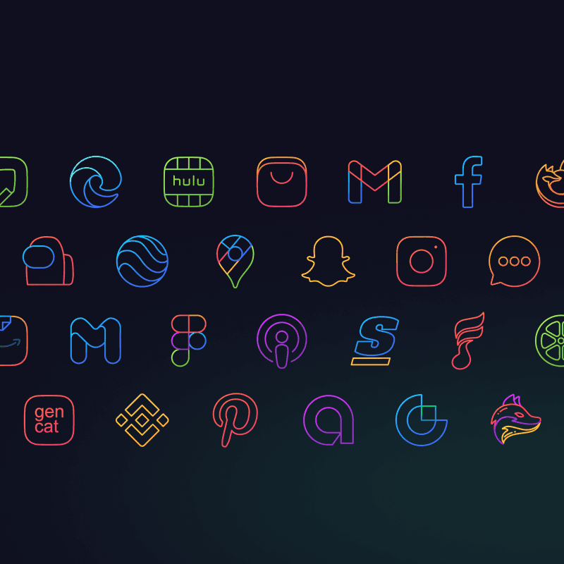 Vera Outline icon pack preview